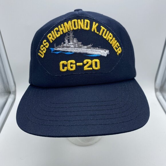 USS Richmond K Turner CG-20 Blue Baseball Cap Hat Snap-back OSFM USA Made - Picture 1 of 9